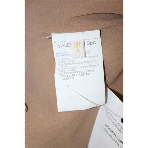 Valentino Beige Gold Silk Zip Knee Length Pencil Trumpet Skirt Size IT 38 - Picture 7 of 8